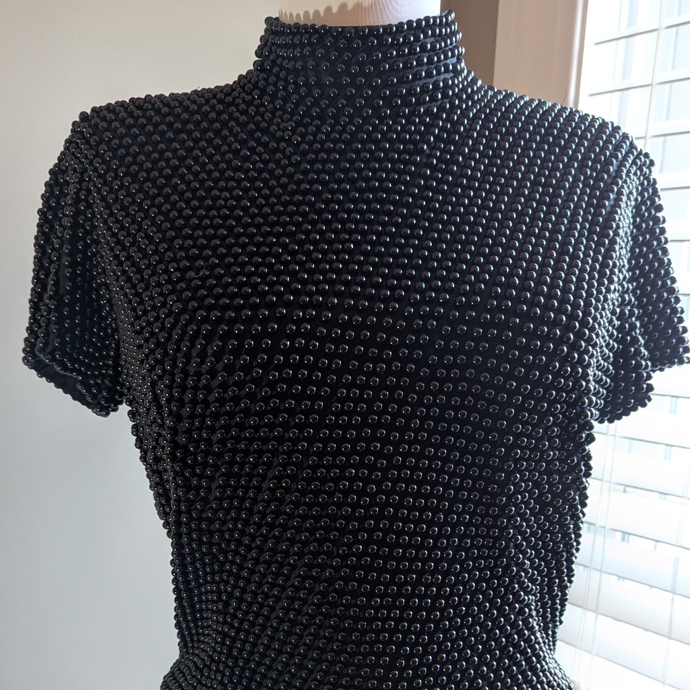 Vintage VIE by Victoria Royal Black Pearl Crop Top